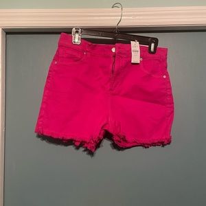 Pink jean shorts